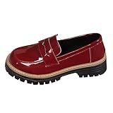 Mocassin Femme Cuir with Mi-Haut Talon, Mocassins Et Loafers Femme À Enfiler Confortable, Chaussures Style Décontracté pour Bureau Et Quotidien