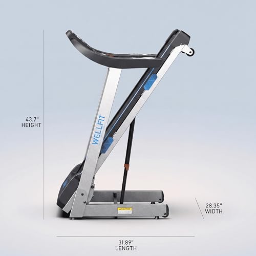 Image of WELLFIT 15% Auto Incline Treadmill for Home, Heavy Duty Foldable Treadmill with 400+LBS Weight Capacity, 95% Pre-Assembled, Treadmill with Safety Handrails, Gift for Men Women Dad Senior, BLE Player