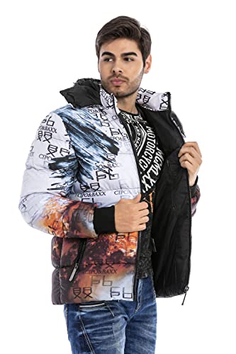 Cipo & Baxx Herren Jacke Jacket Steppjacke Winter Polyester Outdoor CM184 Ecru L Cover