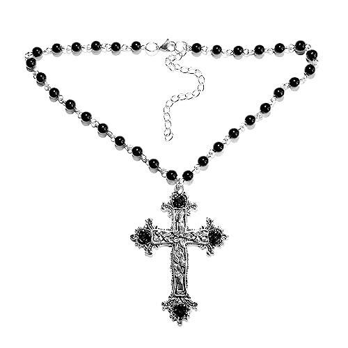 Gothic Cross Necklaces Imitation Pearls Choker Party Accessories Gift for Women