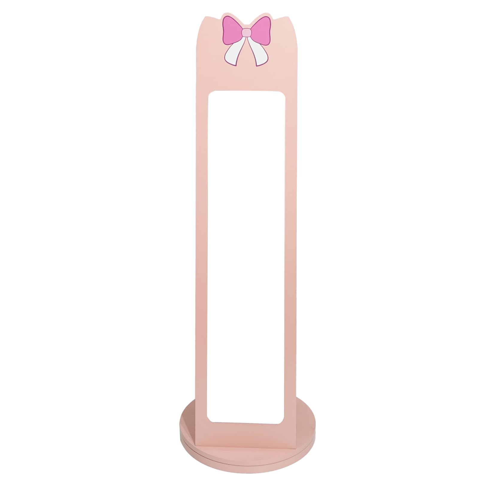 Standing Jewelry Cabinet, Floor Spray-Painted Armoire With Mirror and Drawer, Space-Saving Organizer, Christmas Gifts, Gift Idea (Pink Bow)