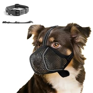Muselières pour Chiens Anti-Grignotage, Colliers pour Chiens, Muselières Respirantes Réglables pour Animaux de Compagnie,Prévenir l&rsquo;ingestion Accidentelle,Convient Animaux de Petite/Moyenne Taille(S)