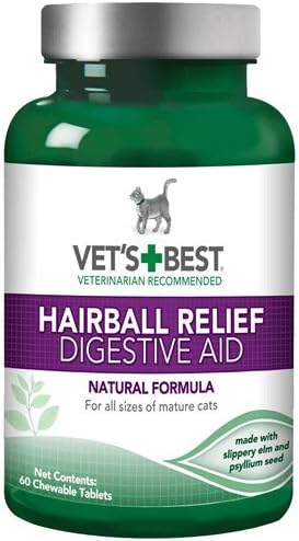 Vet's Best Hairball Relief Digestive Aid Cat Supplements, 60 count