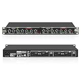 JCANOL 266XL Audio Compressor, Professional Dual-Channel Black Dynamic Processor with Noise Gate & Sidechain Insert for Studio, Live & Streaming – 1U Rackmount, XLR/TRS Inputs