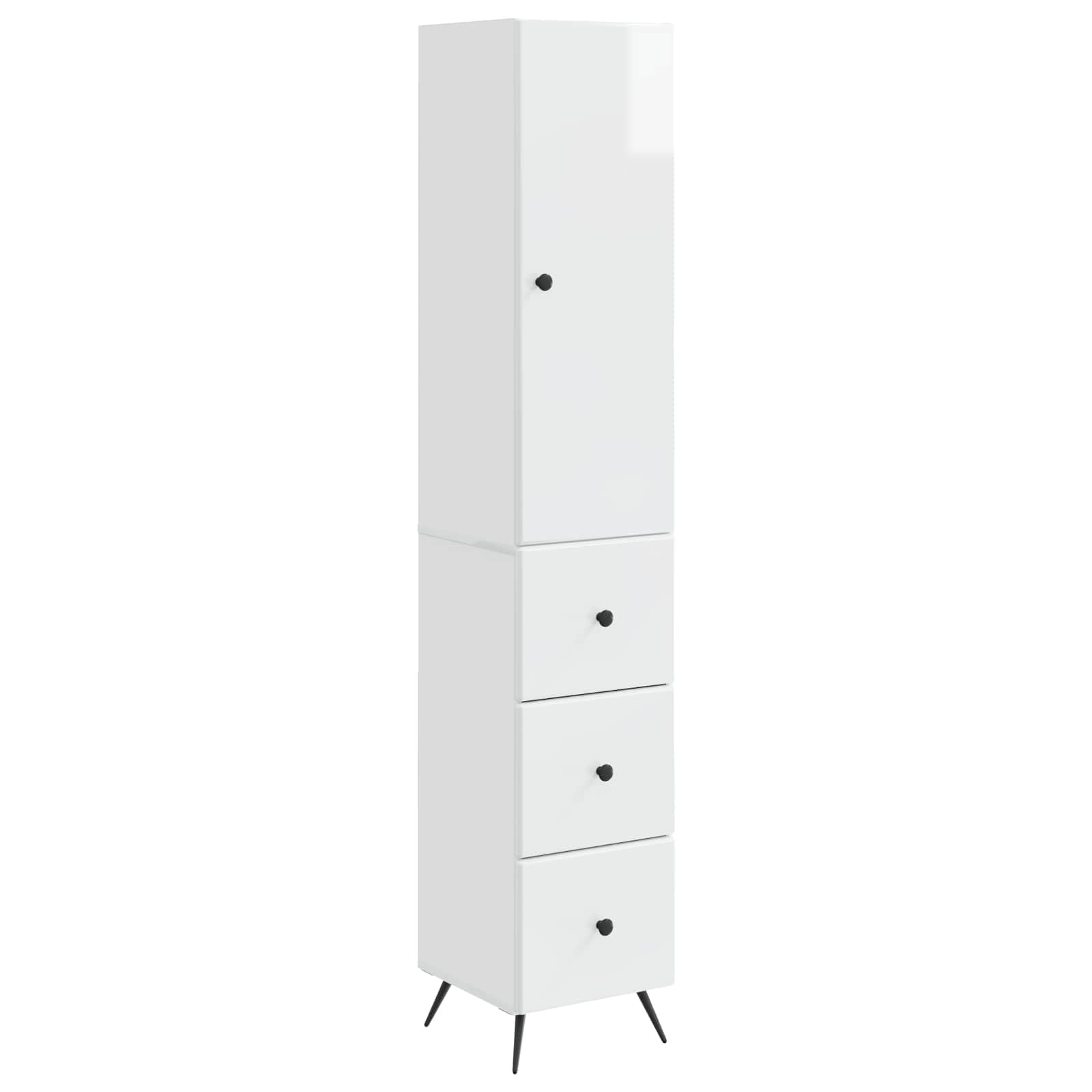Armarios de salón modernos color blanco brillante sistema de almacenamiento vertical para pisos pequeños
