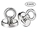 Wukong 1.26''D X 1.38''H Powerful Heavy Duty Neodymium Magnetic Hooks with Eyebolt, Strong, Permanent, Rare Earth Magnets,65 LB Pulling Forces for Multi-Use (2 Packs)