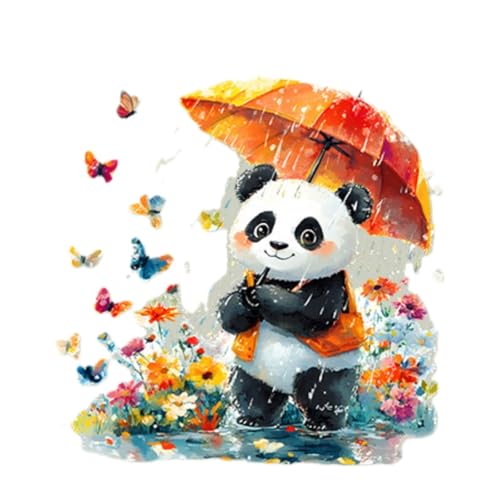 Vinilo decorativo Achang Panda Acuarela con Paraguas