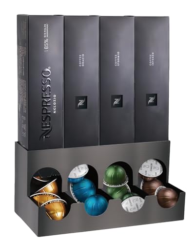 Comparison: Best Vertuo Capsule Dispenser 5 Nespresso Vertuo Pod Dispenser (4 Box Sleeve Holder),Nespresso Pods Holder, Dispenses 4 Coffee Flavors (40 Vertuo Capsules),Nespresso Vertuo Pod Holder, Nespresso Pod Holder for Coffee Capsules