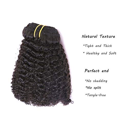 African American Afro Kinky Curly Clip Ins Hair Extensions Double Weft Top Grade Brazilian Virgin Black Hair, 3C And 4A Big Thick, 120 Gram, 18 Inch #TOP2