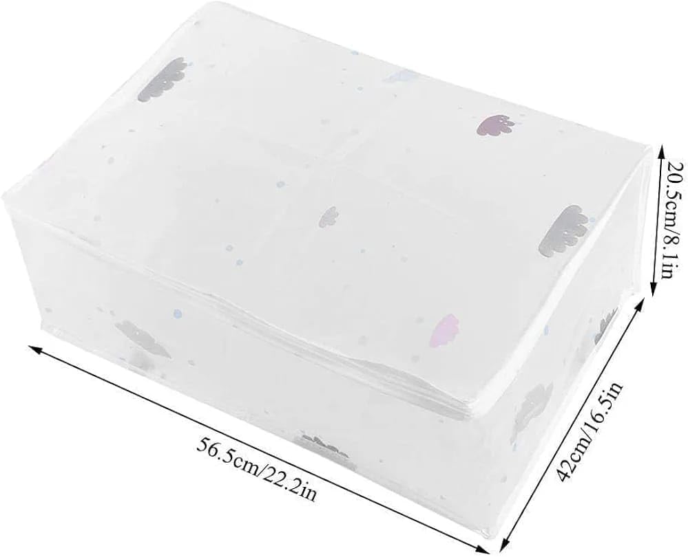 Foldable Large Storage Bag Organizer for Clothes, Blankets, Comforters & Quilts | Waterproof Fabric, Heavy-Duty Zipper, Underbed & Closet Storage | Pack of 6