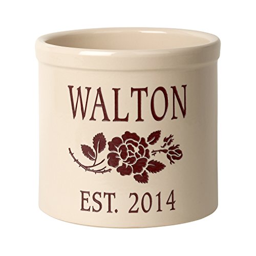 Personalized Rose Stoneware Crock