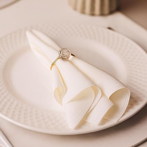 Kit 6 Guardanapos de Tecido Oxford Liso 35x35cm para Mesa Posta Natal (Palha)