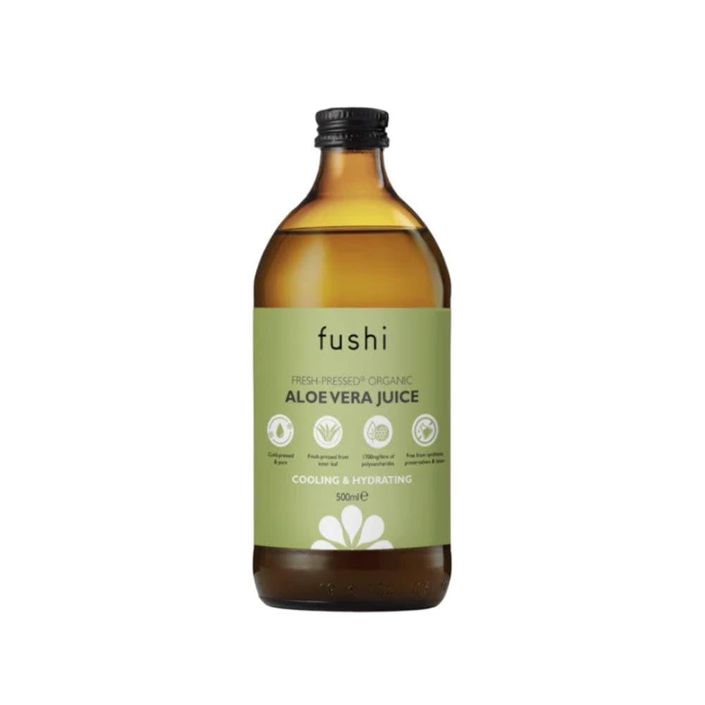 Fushi Organic Aloe Vera Juice 500ml Cold-pressed Inner Leaf Aloe Vera Superior Taste & Quality | 10+ Servings Bottle min 1700mg/L Polysaccharides No Synthetic Additives Sustainably Sourced
