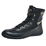 UKUBAG Mens Boxing Footwear Casual Breathable Wrestling Trainers Ligthweight Bodybuilding Athletic Fitness Sport Shoes Fashion Boxing Sneakers,Black,8