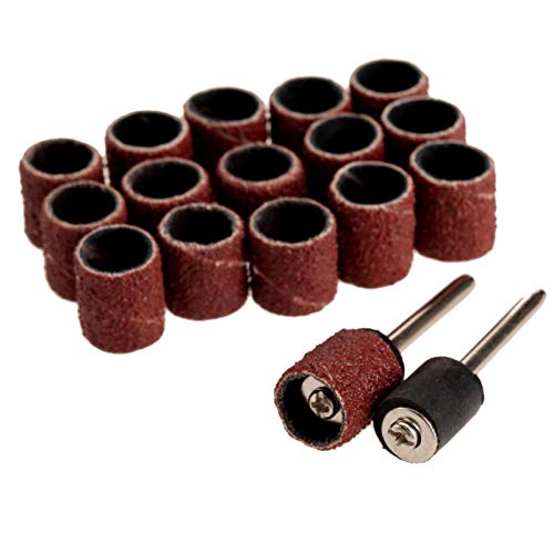 100Pcs 9.5mm Sand Circle Grit 80 Drum Sanding Bands 2Pcs 1/8