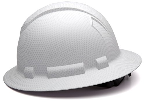 Pyramex Ridgeline Full Brim Hard Hat, 4-Point Ratchet Suspension, Matte White Graphite Pattern & Full Brim Hard Hat, Vented, 4-Point Ratchet Suspension, Matte Black Graphite Pattern #TOP3