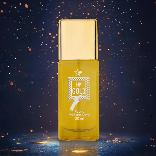 Image of HP Gold Fabric Perfume Spray, 20 ml, Aromatic Fougere Fragrance, Unisex, Glass Bottle