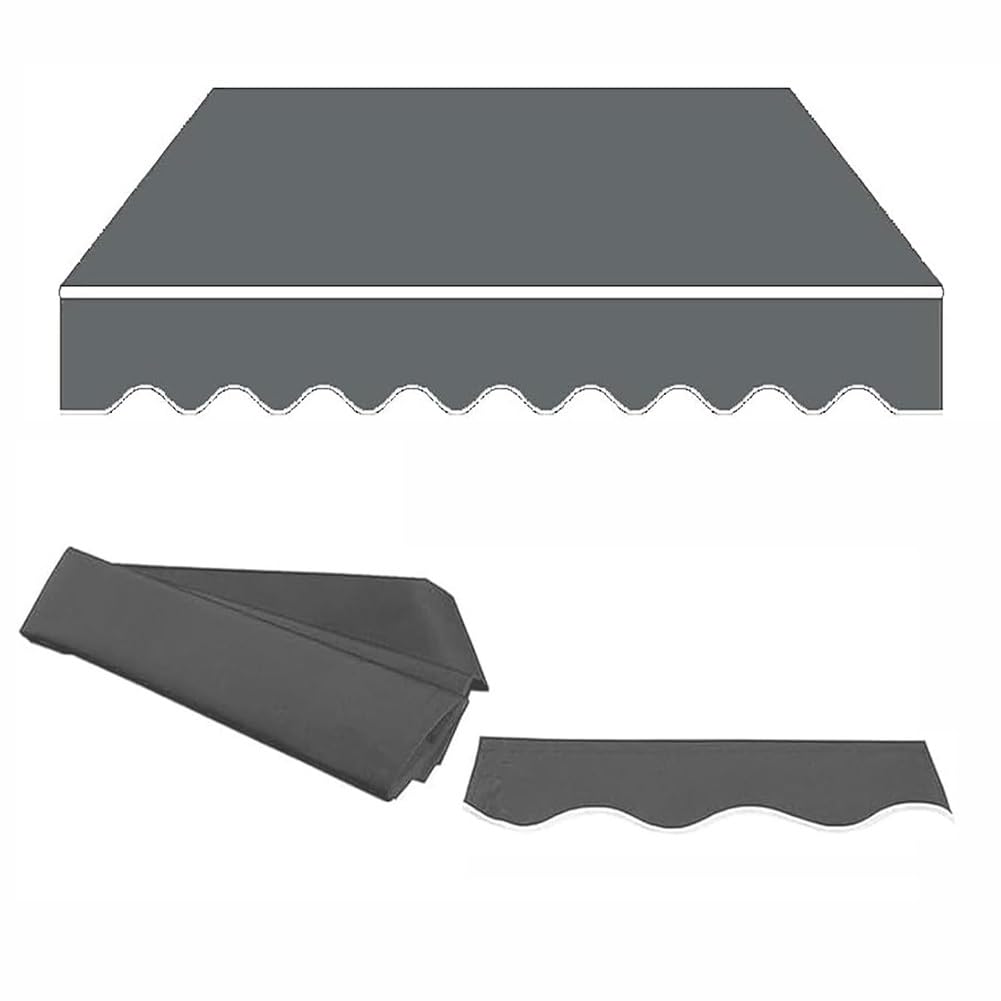 Toile de rechange pour auvent de terrasse 600x400 cm imperméable gris