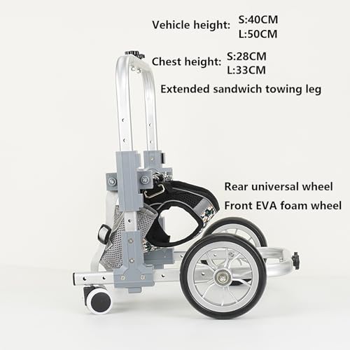 Fauteuil roulant réglable pour pattes avant – Chariot léger d'aide à la mobilité pour chiens handicapés ou blessés – Améliore la mobilité et l'indépendance