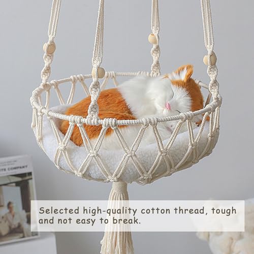 DTSFHTDAL 1 peça rede de macramê para pendurar para gatos em ambientes internos, ninho de gato, cest