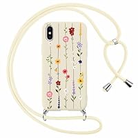 Yoedge Handyhülle Mit Band Für IPhone 14/13 – Blumen-Design, TPU-Silikon & Verstellbare Kordel | Handyband Inklusive