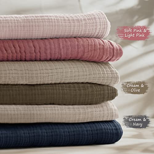 Image of lulumoon Baby Muslin Crib Sheets - Toddler Cotton Fitted Crib Sheets Neutral for Boys and Girls 2Pack