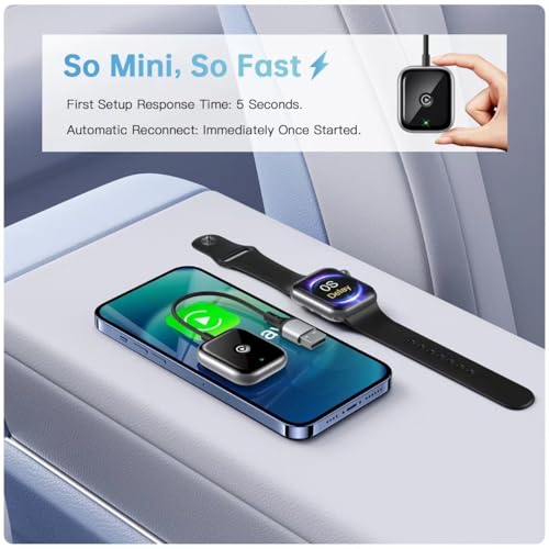 Adaptateur CarPlay sans fil JZ double Bluetooth pour iPhone et Android - 5