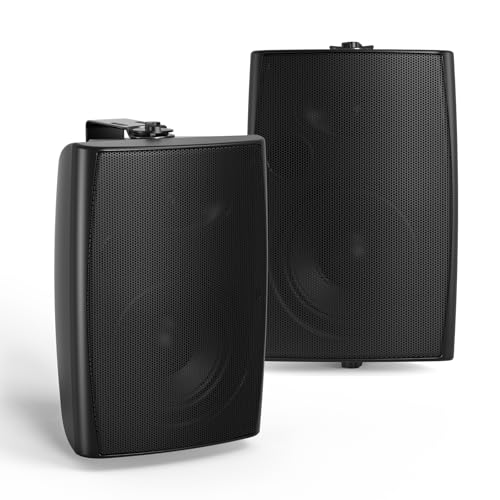 Herdio 4' Passive Outdoor Speakers Waterproof Wired, 200W Wall Mount Speakers with Superior...
