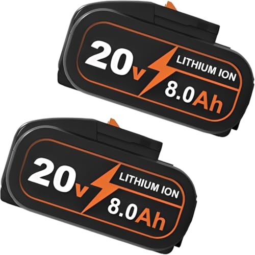 Moticett 2 Stück 8,0 Ah/ 8000 mAh Ersatz für Worx Akku 20 V WA3525 WA3578 WA3520 WA3575 WX550L WG629 WG547 WG545 WG801 WG320 WX176L WX169L WX682L WG163