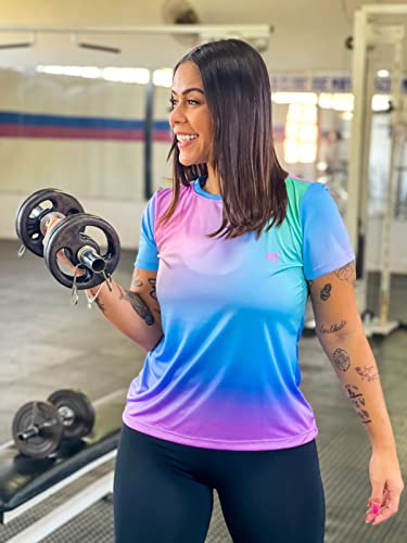 Kit 2 Blusa Academia Feminina Fitness Camiseta Treino Dry Fit Camisa Caminhada Funcional Pilates (M)