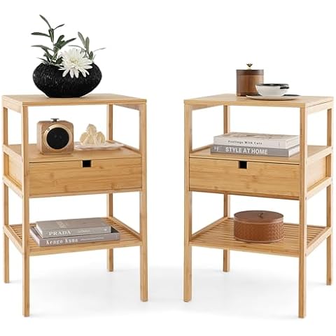 LOKO Bamboo Nightstands Set of 2 Cover