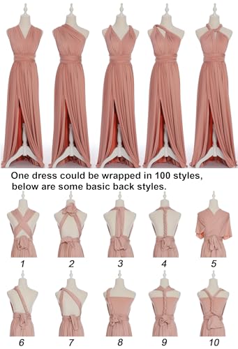 Image of Edaydress Full Length one Dress with Over 100 Styles Multi Ways wrap Convertible Infinity Slit Bridesmaid Dresses
