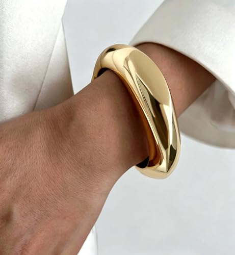 Image of MTINEAPS Gold Bangle Bracelets for Women Teens Trendy Chunky Adjustable Twist Cuff Bracelet Jewelry Gifts