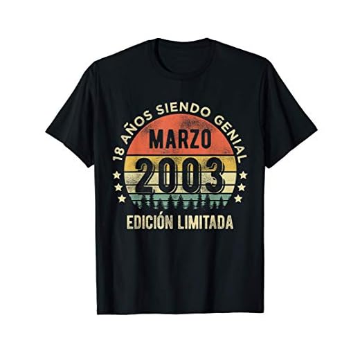 Vintage Marzo 2003 18 años Regalos 18 cumpleaños Camiseta
