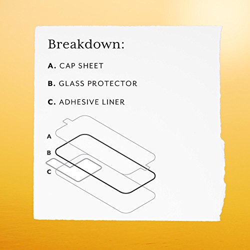Moxyo - Glitter Glass Screen Protector For Apple Iphone 6/6S/7/8 (Not Plus), Glitter-Infused Tempered Glass Screen Protector (Gold) #TOP3