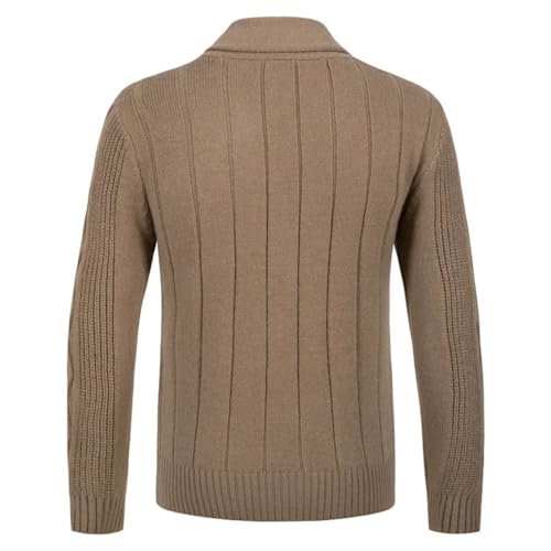 Men's Cardigan Sweater Long Sleeve V Neck Single Breasted Knit Cardigans Casual Sweater3