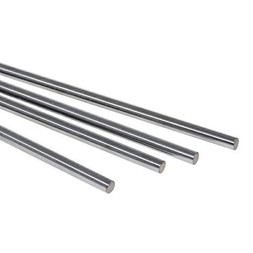 Image of INVENTO 2pcs EN31 Rustproof Steel Smooth Rod 8mm OD 400mm (0.4 mtr) Long for CNC Robotics Machines DIY Projects