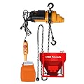Electric Chain Hoist, 1100lbs Winch with 10FT Wired Remote Control, 110V Single Phase Overhead Crane Garage Ceiling Pulley, 1300W Lifting Power System w/Emergency Stop Switch, 13.1ft Lifting Height