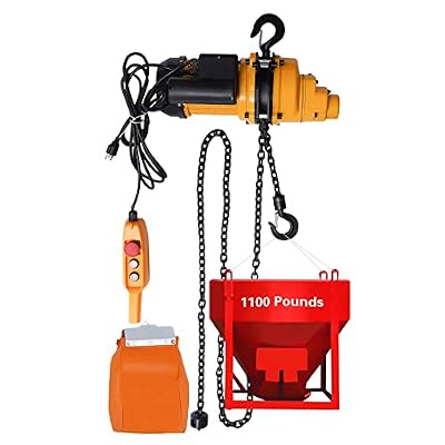 Electric Chain Hoist, 1100lbs Winch with 10FT Wired Remote Control, 110V Single Phase Overhead Crane Garage Ceiling Pulley, 1300W Lifting Power System w/Emergency Stop Switch, 13.1ft Lifting Height