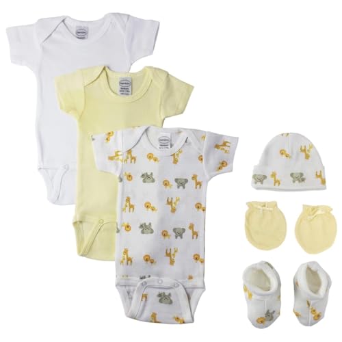 Bambini NC-0680 Unisex Newborn Baby 6 Piece Layette Sets, White