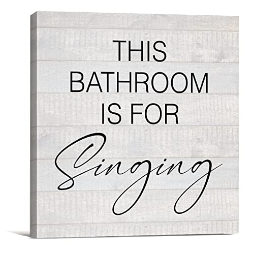 Country Bathroom For Singing Canvas Prints Wall Art Decor Humor Restroom Poster Painting Framed Artwork 8 X 8 Inch Home Shelf Wall Decoration Music Gift For Singer #TOP3