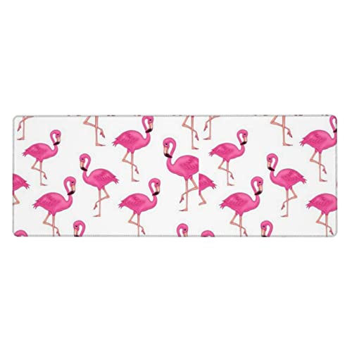 Tapis de souris flamant rose imperméable avec bords cousus pour bureau