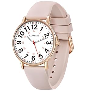 Nurse Watch for Nurses Doctors Women Men,Waterproof Analog Watches with Luminous Dial and Japanese Quartz Movement,Easy to Read Military Time Watch with Second Hand, 12/24 Hours,Silicone Band