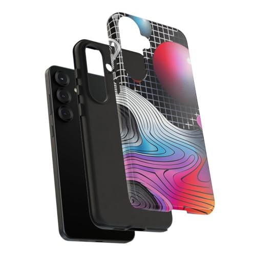 Coque Samsung S25 Plus rigide brillante paysage géométrique