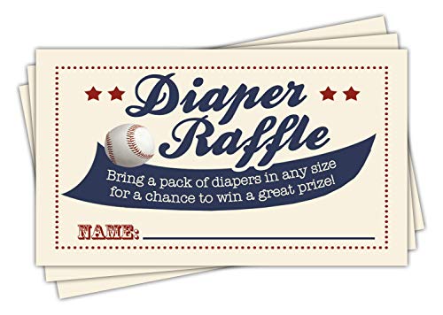 Baseball Diaper Raffle Tickets - Set of 40