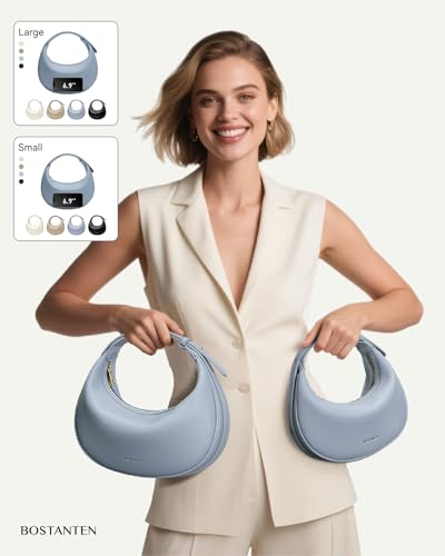 BOSTANTEN Crescent Shoulder Bag Vegan Leather Purses for Women Trendy Crossbody Clutch Hobo Handbag Adjustable Strap2