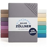Julius Zöllner Jersey Spannbettlaken für Wiegen 90x40cm und Stubenwagen, 100% Jersey-Baumwolle, Oeko-TEX Standard 100 Zertifiziert, Gr. 90x40cm, 1er Pack, Antracite