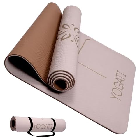YOGATI Yoga Mat with Alignment Lines Cover
