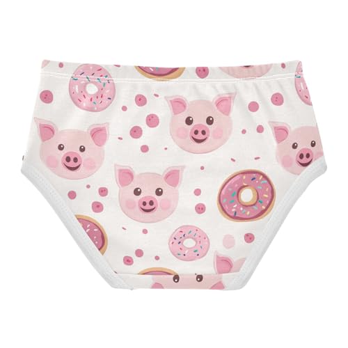 Wusikd Cute Pink Pig Faces Girls' Underwear Cotton Donuts Girls Briefs Soft Toddler Underwear 2T2