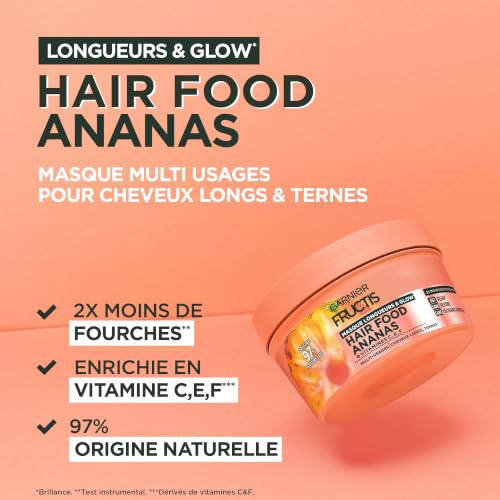 Masque Longs Ternes Ananas Cheveux Normaux Vegan Fructis Le Pot De 320ml - vue 2